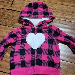 5/$20 pink houndstooth zip up jacket 12m
